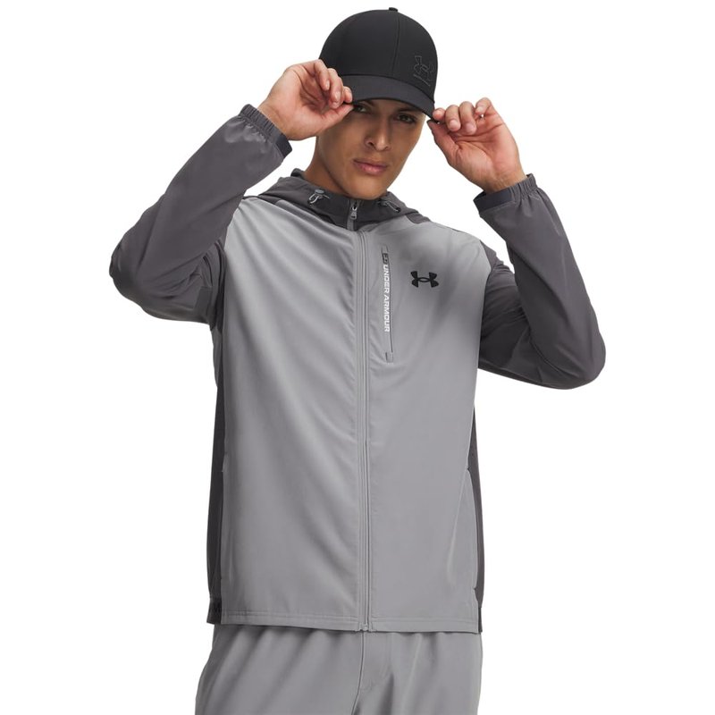 Under Armour Men's Iso-Chill ArmourVent Stretch Fit Hat, (004) Black / / Castlerock, Medium/Large