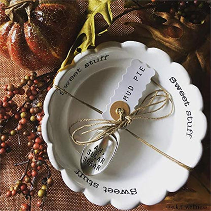 Mud Pie 4881012S Candy Dish "Sweet Stuff" with Scoop, White