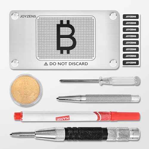 Stainless Steel Seed Phrase Punch Plate Kit, Crypto Wallet Backup, Compatible with Trezor, Ledger, SafePal
