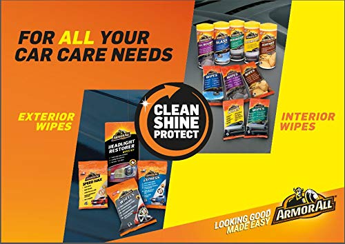 Armor All Car Interior Cleaning Wipes Pack for Dashboard, Glass & All Around Interior, Set of 3 x 30 Wipes (90 Total Wipes)