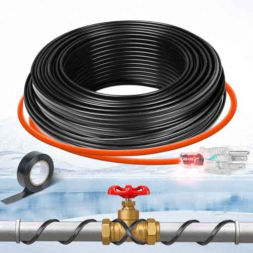 £¨3FT-200FT£©Pipe Heating Cable for Pipe Freeze Protection, Heat Cable for Water Pipes, Heat Tape for Water Pipes, Plumbing Fixtures, Keeps Water Flowing at -40¡ÆF, 120V 5W/FT£¨50FT£©