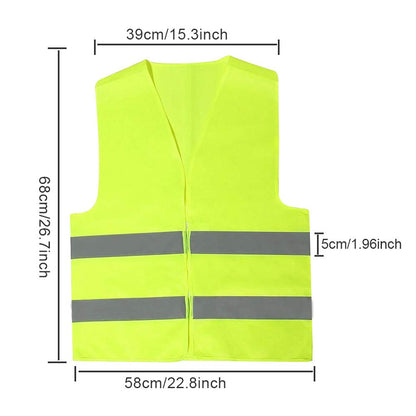 BUZIFU 4pcs Safety Reflective Vests, Yellow High Visibility Vest, to Improve Visibility at Night or in Low Light Conditions, for Running/Biking/Walking