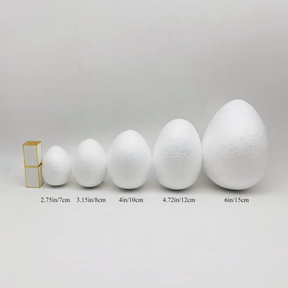 Crafjie Foam Eggs 18pcs 4 Inch (10cm) White Craft Polystyrene Eggs Smooth for Spring Easter Halloween Christmas Holiday Crafts Making Handmade DIY Painting School Projects