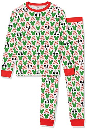 Amazon Essentials Disney | Marvel | Star Wars Men's Snug-Fit Pajama Sleep Sets, Mickey Holiday - Mens Snug-fit, Small