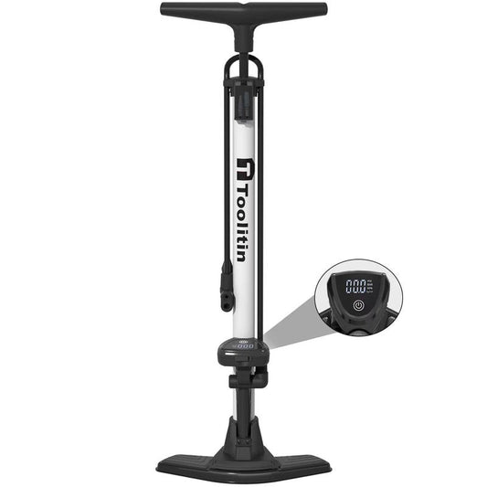 TOOLITIN Bike Pump with Precision Digital Pressure Gauge,Floor Bicycle Tire Pump Compatible with Presta and Schrader Valve, Air Pump for Bicycle, Balls, Scooter, etc.