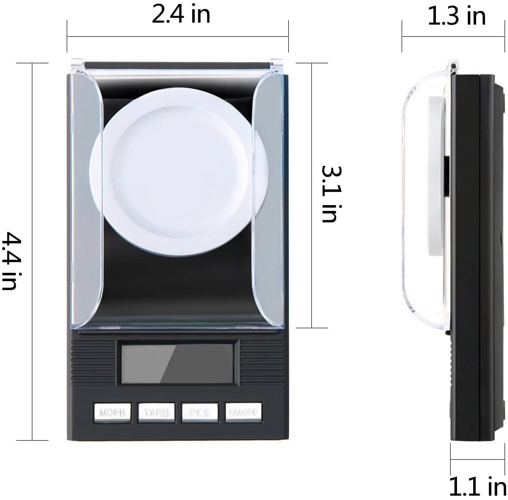 Hotloop High Precision Scales 50 x 0.001g Professional Digital Milligram Scale Pocket Scale Laboratory Letter Gold Jewelry Scale with Tweezer, Calibration Weight and Weighing Pan, Battery Included
