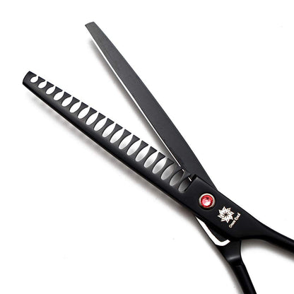 Dream Reach Professional 7.0 Inches Dog Grooming Scissors Kit Cutting Curved Scissors Thinning Shears Grooming Comb Pet Hair Trimming Scissors Set for Dogs and Cats (4-Set Blunt Tip)
