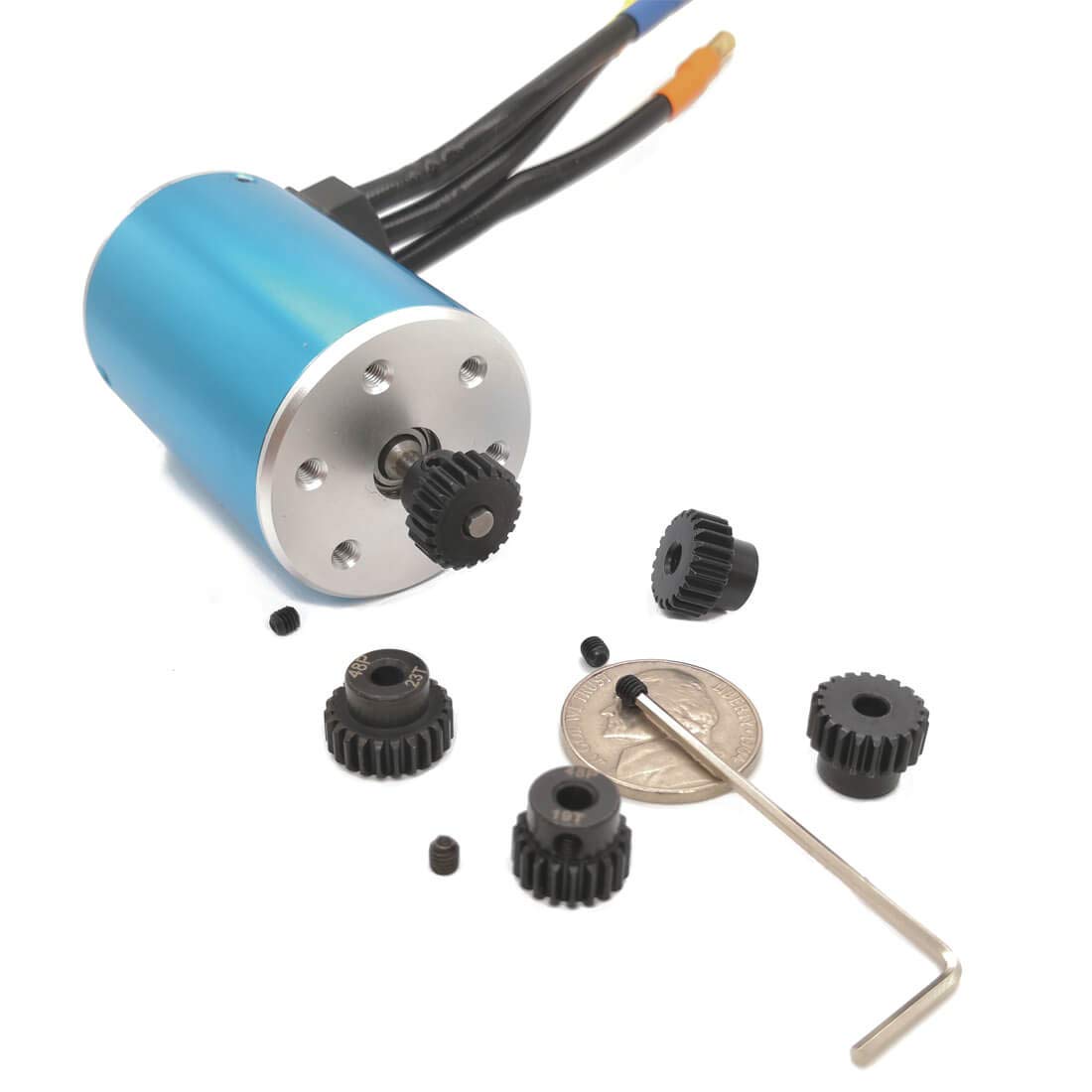 MakerDoIt 48P 19T 20T 21T 22T 23T Pinion Gear with Hex Key for 3.175mm Shaft RC Motor
