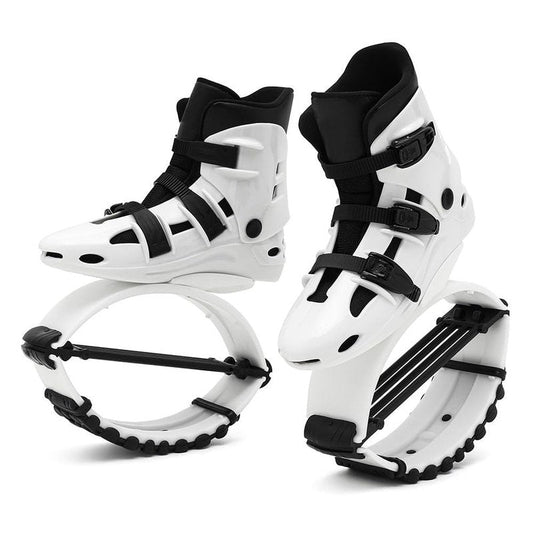 KPUKGJDK Kangaroo Jump Shoes for Women & Men – High Bounce Moon Shoes, Bouncy Jumping Boots for Exercise, Fitness, Weight Loss & Fun, Adjustable Fit, Low-Impact Rebounder Design(Black/White,X-Large)