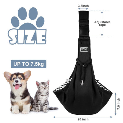 Adiwo Puppy Carrier - Reversible Hands-free Dog Carry Sling for Small & Medium Dogs & Cats, Soft & Comfortable, Adjustable Dog Carrier Bag Shoulder Tote for Outdoor Walking, Travel & Shopping