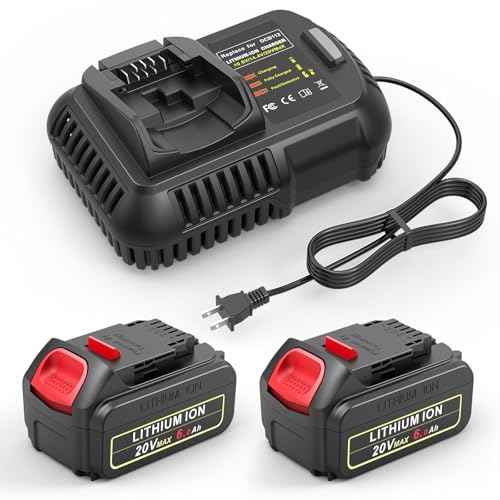 Replacement for DeWalt 20V Max Battery Charger, 2 Pack 6.0Ah Replace Battery & DCB112 Fast Charger Compatible with Dewalt 20V Max Battery DCB206 DCB205 DCB208 & 20 Volt Cordless Power Tool