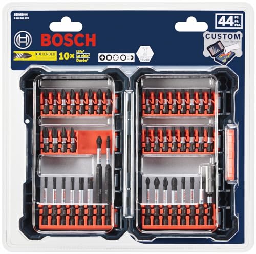 BOSCH 44 Piece Impact Tough Screwdriving Custom Case System Set SDMS44