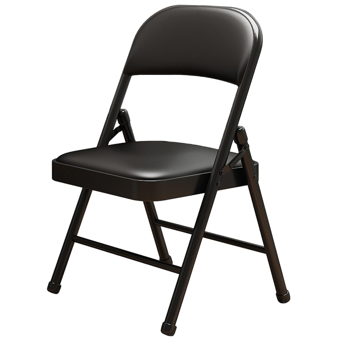 KAOCHA 1 Pack Bulk Folding Chairs with Padded Cushion, Single Black Steel Metal Frame Foldable Chair for Indoor and Outdoor, Portable Stackable Commercial Seat for Bedroom Patio Party Event