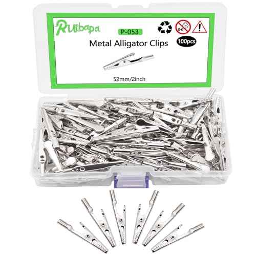 100 pcs Metal Alligator Clips 52 mm for Household Soldering and Electrical Test Tools