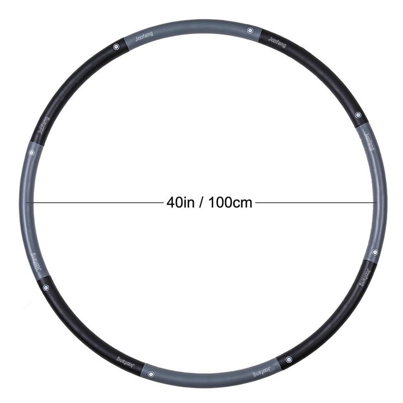 Joofang 5lb Exercise Hoops for Adults, 40in Adjustable Hoola Hoop, Weighted Black Hoop, Fitness Hoop for Weight Loss, Abdominal Trainer Fitness Training, Fat Burning, Home Gym Core Workout