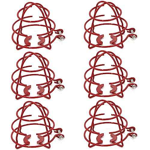 (6 Pack) 1/2" Fire Sprinkler Head Cage Guard Protector Fire Extinguishing System Sprinkler Bracket Red