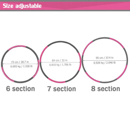 Auoxer Fitness Exercise Weighted Hoop, Detachable and Size Adjustable Design, Lose Weight Fast by Fun Way, Fat Burning Healthy Model Sports Life