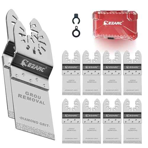 EZARC Diamond Oscillating Blade, Flush Cutting Oscillating Multi Tool Saw Blades for Grout Removal, Cleaning Mortar, 10-Pack