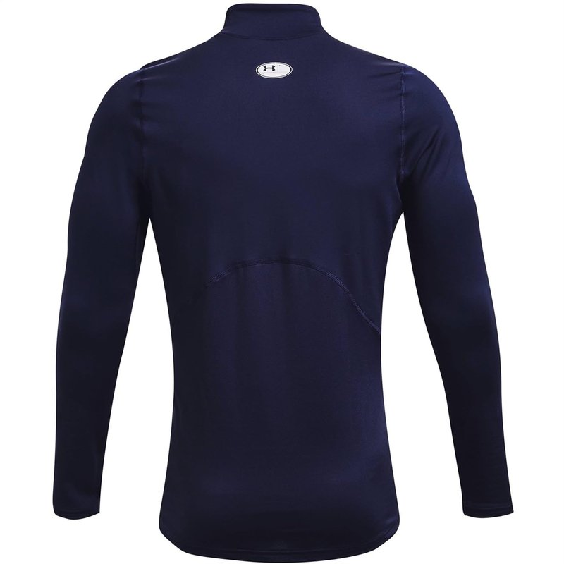 Under Armour - Mens ColdGear Armour Fitted Mock Long-Sleeve T-Shirt, Color Midnight Navy (410), Size: X-Large x Tall