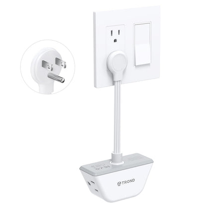 TROND Multi Plug Outlet Extender 2 Pack - Electrical Wall Splitter, 3 Way Angled Wall Outlet Adapter, Cruise Essentials, Small Multiple Plug Expander for Cruise Ship Home Office Dorm Room, White