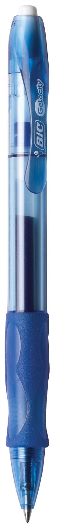 BIC Gelocity Original Blue Gel Pens, Medium Point (0.7mm), 12-Count Pack, Retractable Gel Pens With Comfortable Grip