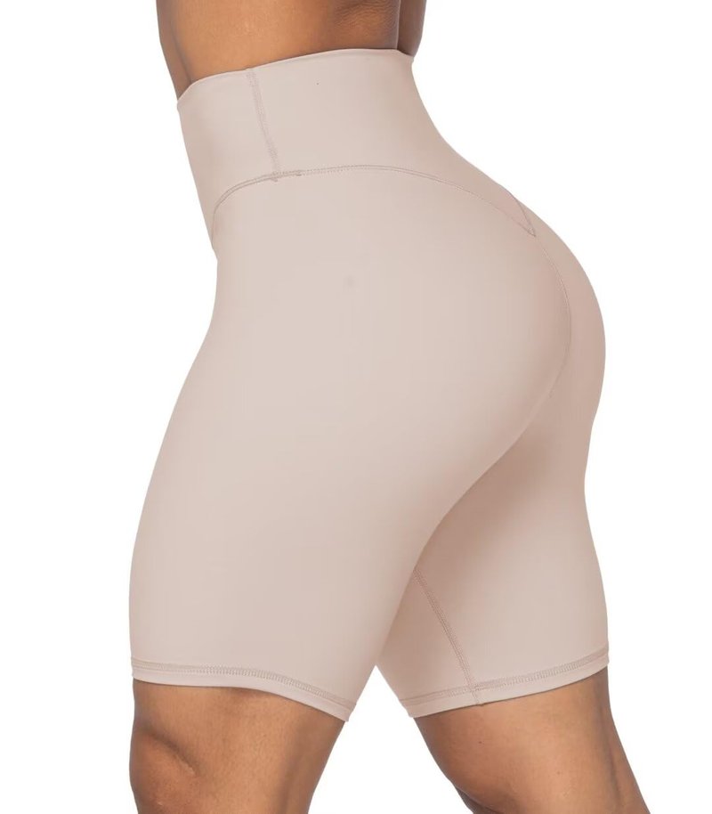 Sunzel No Front Seam High Waist Biker Shorts for Women, Squat Proof Yoga Workout Gym Bike Shorts 8" Inseam Creamy Skin X-Small