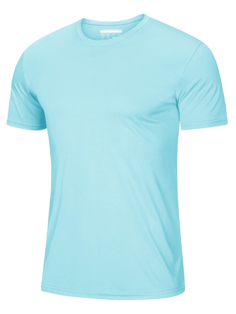 Mens Short Sleeve Sun Shirts Lightweight Shirts Moisture Wicking UPF 50+ Workout Running Shirt Dry Fit Active T-Shirt Lake Blue
