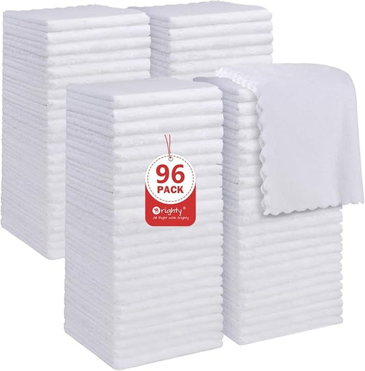 Orighty Washcloths 96 Pack, Ultra Soft Face Cloths 12 x 12 inch, Absorbent &