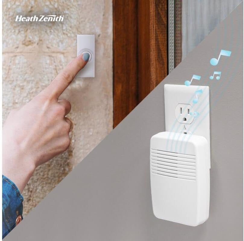 Heath/Zenith SL-7366-02 Wireless Plug-In Door Chime Kit with Molded Plastic Cover, White