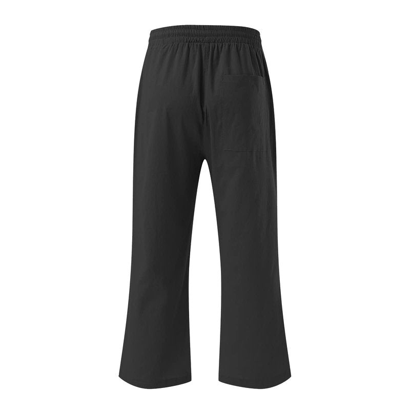 LRMQS Capsule Wardrobe for Women 2026 Linen Clothes Capris Pants for Women Cotton Linen Casual Summer 2025 Straight Wide Leg Loose Drawstring Elastic Waist Cropped Trouser