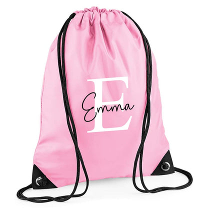 Chicken Craft Customisable Personalised Drawstring Bag - Ideal PE Kit, Gym, and Swimming Bag for Boys, Girls, Kids in Nursery and Primary School, Available with Monogrammed Initial and Name