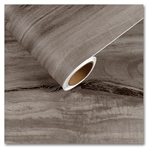 CRE8TIVE Matte Grey Washed Wood Contact Paper Peel and Stick Wood Wallpaper Removable Rustic Wood Grain Contact Paper for Countertops Waterproof Faux Wood Vinyl Wrap for Bedroom Cabinets Table 12"x80"