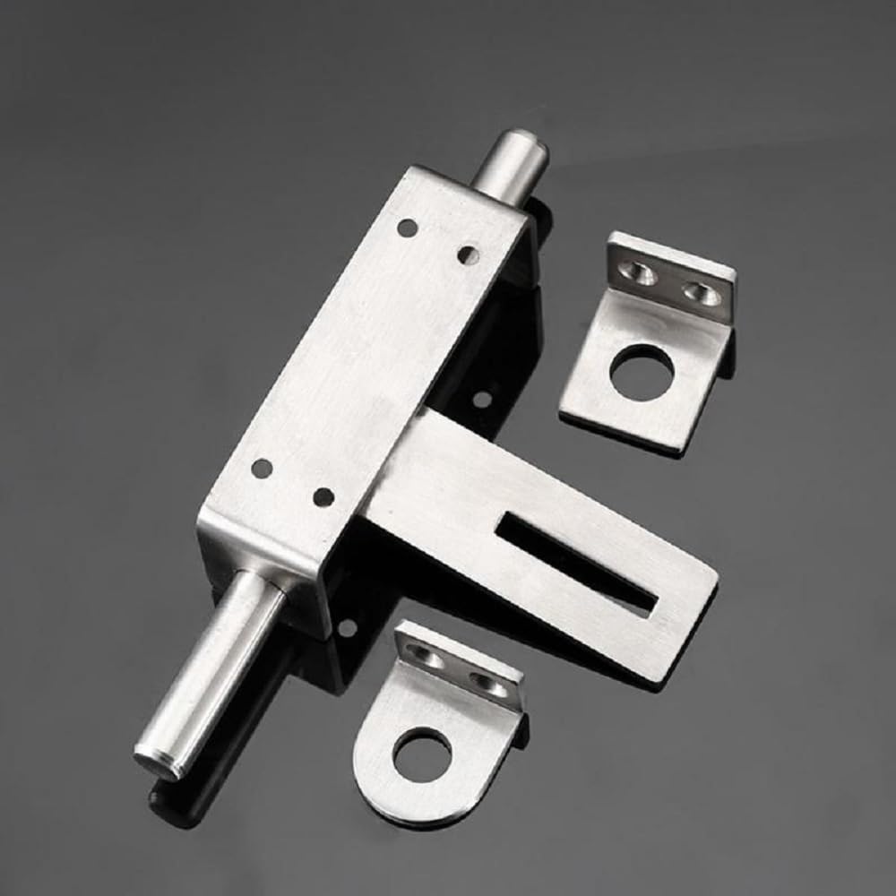 DINGCHI Sliding Bolt Security Lock Throw Lock Heavy Duty 304 Stainless Steel Barrel Door Bolt with Hole Brushed Finish
