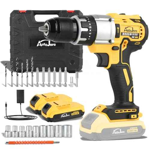 1/2" Cordless Drill Driver 798 in-lbs 25+3 Clutch 2 Speed Modes Power Drill with 2 x 1.5Ah Li-ion Battery, Fast Charger, 24pcs Accessories and Carry Case for Home Improvement, DIY Project