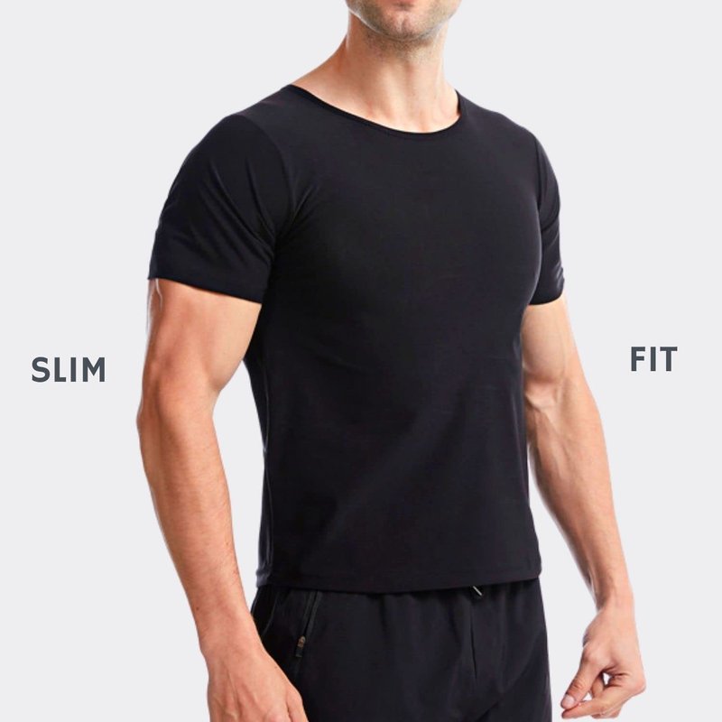 Nano Hertz Sauna Sweat Suit Weight Loss Shapewear Top Shirt Waist Vest Trainer Workout Body Shaper Sweatsuit Exercise Fitness Gym Short Sleeves Men Guys