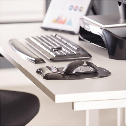 Fellowes Crystal Black Wrist Rest (9112201)