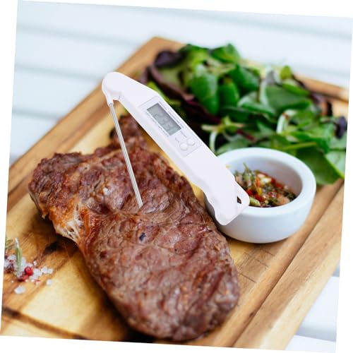 CATIEBYE Folding Meat Thermometer for Grilling Instant Read Kitchen Probe Thermometer with Ultra LCD Screen Design for Accurate Cooking for BBQ and Baking