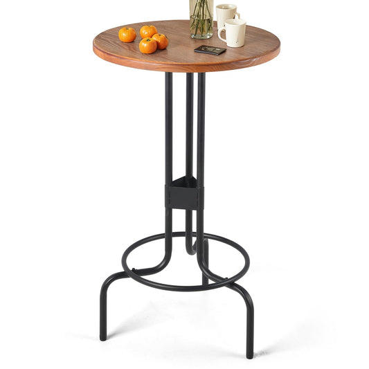 BOKKOLIK 41.3inch Height Small Bistro Table for Living Room Vintage Style Round Bar Table in Home Kitchen Farmhouse Display Stand for Plants