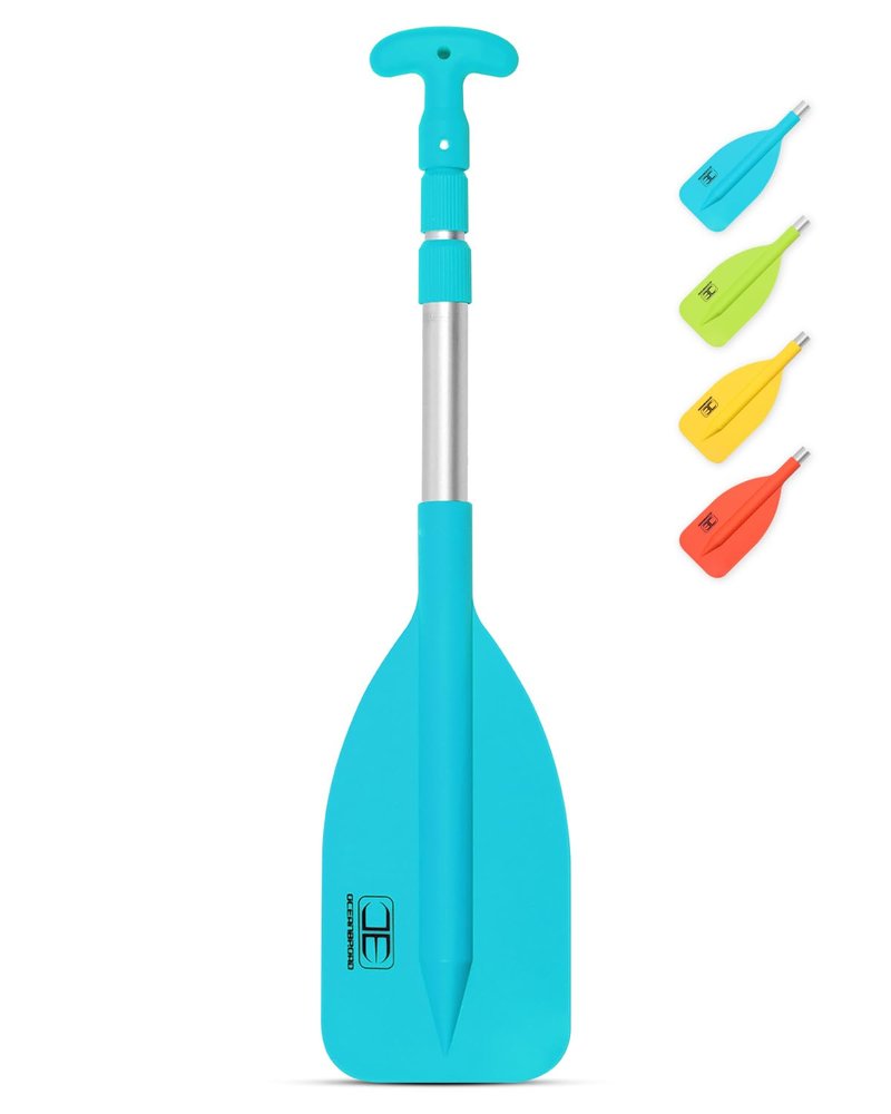 OCEANBROAD Telescoping Emergency Paddle 21''-42''（Assembling Required） Collapsible Paddles Aluminium Shaft for Kayaking Boating Canoeing River Tubing, Blue, 1 Paddle