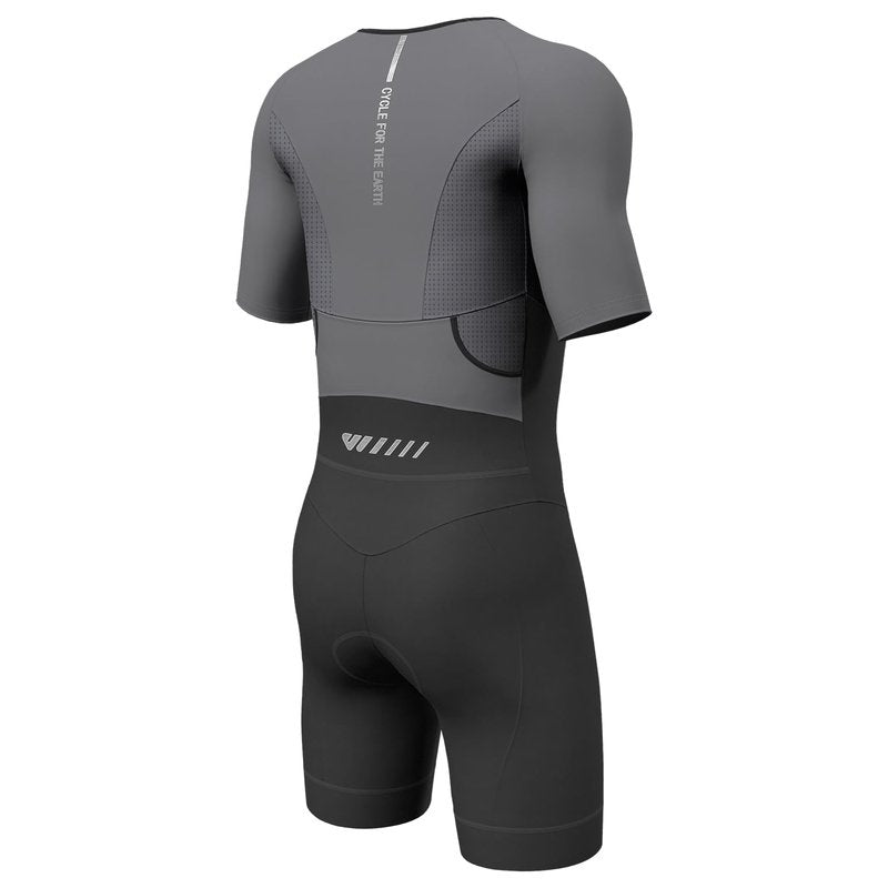 Lo.gas Men's Triathlon Suits,High Elasticity Breathable Quick-Drying Trisuit Race‌ Skinsuits Cycling Swimskin Bike Swim Run Gray XX-Large