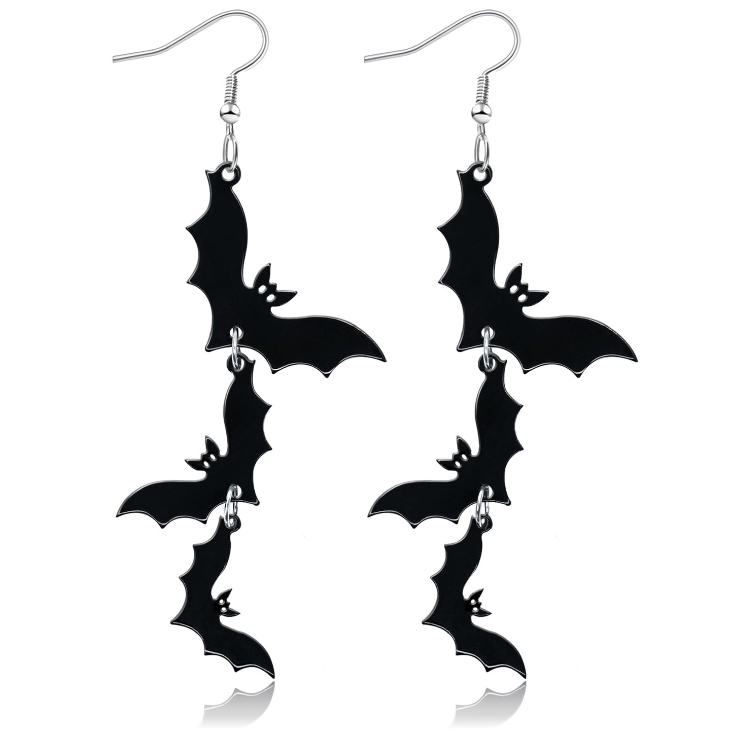 Mintolex Acrylic Halloween Earrings Black Skull Bat Drop Dangle Earrings for Women Fun Cute Spooky Halloween Holiday Costume Jewelry, Bat