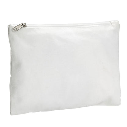 Blank Canvas Zipper Pouch, DIY Craft Bag for Cosmetics, Coins, Miniature Toiletries 12 Pack, 15 x 20 cm Off-White