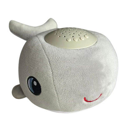 Cacchino® Ben Baby Sleep Soother, Sleep Aid with Musical Night Light Star Projector with Nursery Rhymes, Heartbeat, Soothing Sounds (No Cry Sensor/White Noise). This Plush Whale is an Ideal Baby Gift.