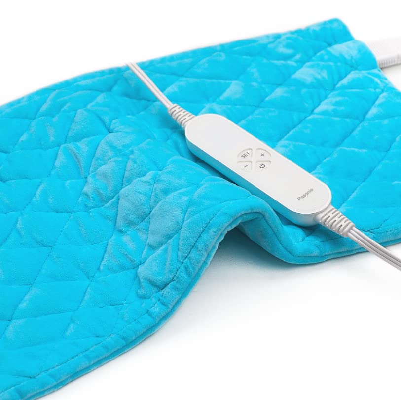 XL Full Weighted Heating Pad for Back Pain, Cramps, Relief - - 2.3lb Large Electric Heat Pad for Neck and Shoulders - Hot Heated Pad with Auto Shut Off, Stay on- (XL 12"x24" Pink) - PYQ0F