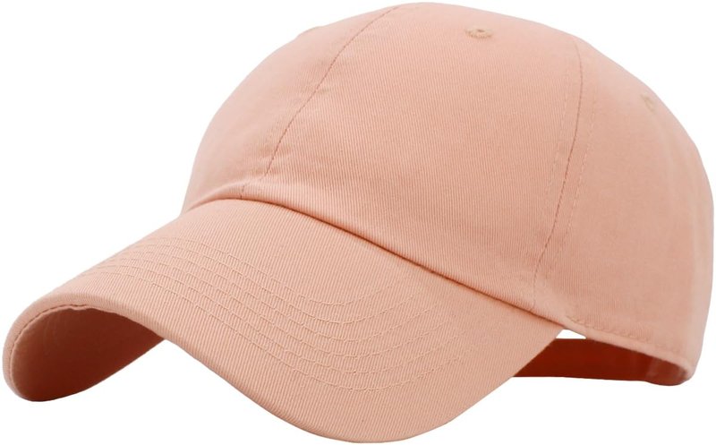 KBETHOS® Classic Cotton Adjustable Low Crown Cotton Baseball Cap, Peach