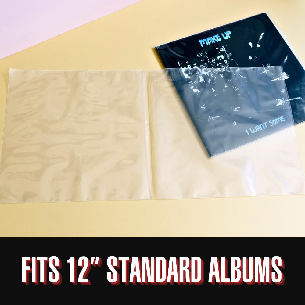 Gatefold Outer LP Sleeves for 12 Inch Vinyl Record Storage | 3 Mil Thick Poly Clear Record Sleeves with Easy Access to Records in Vinyl Albums | Plastic Sleeve Protector (25 Pack)