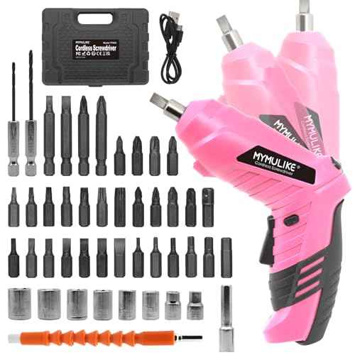 Cordless Electric Screwdriver, 3.6V Rechargeable Power Screwdriver with 47 pcs Accessories, usb charging, 3Nm Screw Gun, mini Carrying screwdriver set ?with LED Light Electric Power Drill Set
