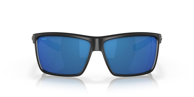 Costa Man Sunglasses Matte Black Frame, Blue Mirror Lenses, 60MM