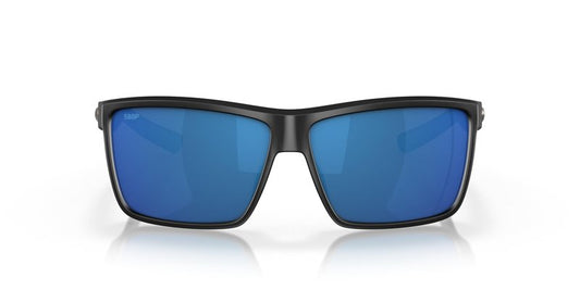 Costa Man Sunglasses Matte Black Frame, Blue Mirror Lenses, 60MM