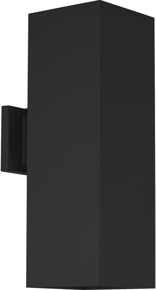 Square Collection 6" Aluminum Outdoor Up/Down Wall Lantern Light Matte Black